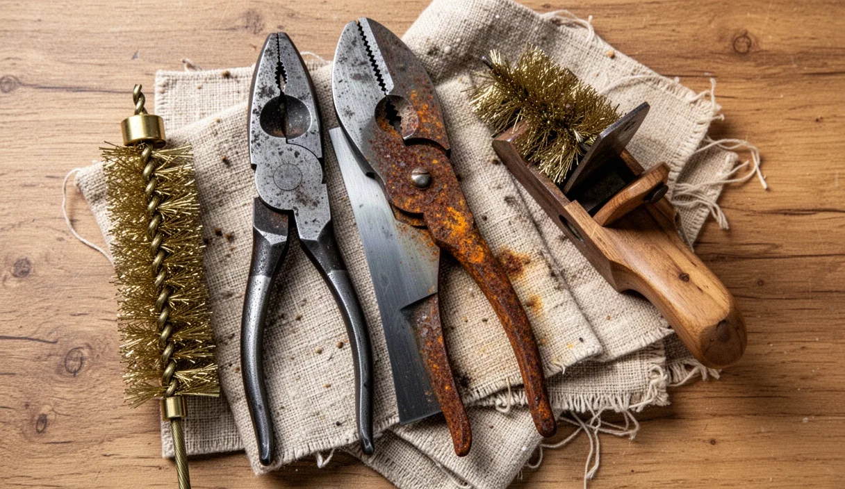 Restoring Rusted Hand Tools with Vinegar and Wire Brushes