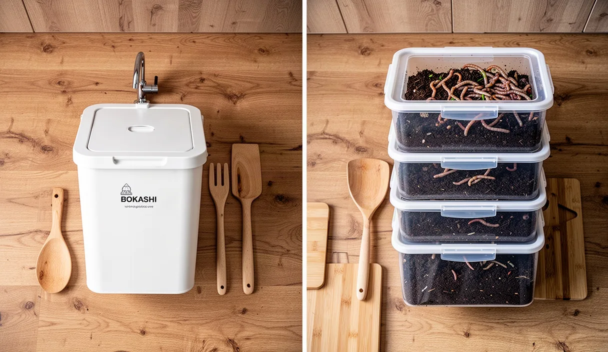 Bokashi Buckets vs Worm Bins for Small Apartments