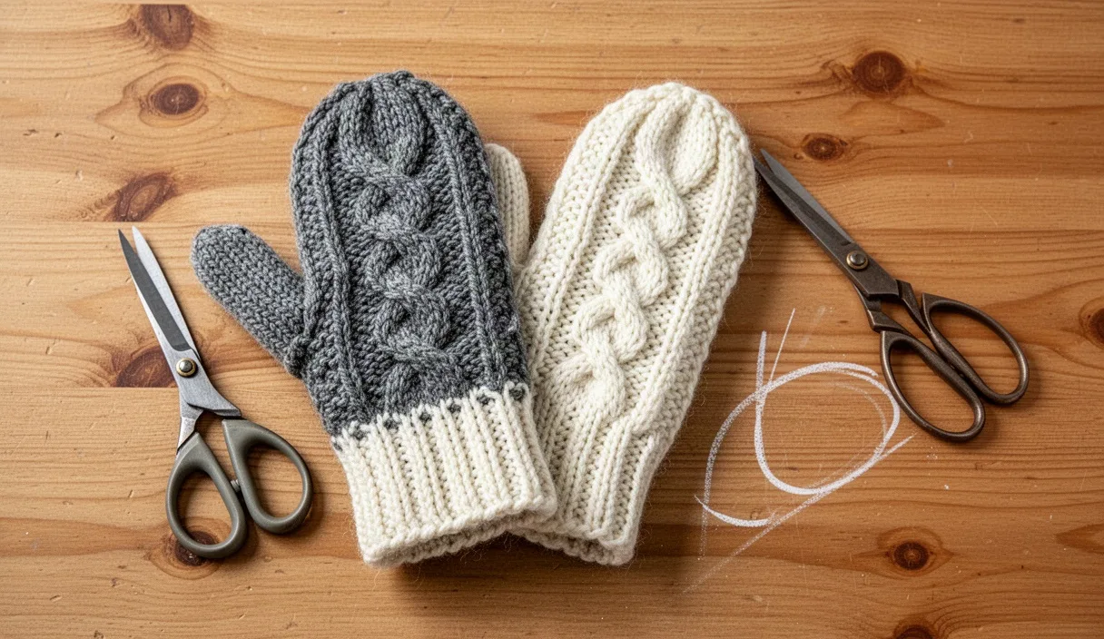 Making Felted Mittens from Shrunk Wool Sweaters